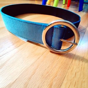 Women's 39 Inch Blue Velvet Belt